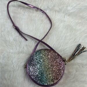 Glittery Round Crossbody Bag with Tassel